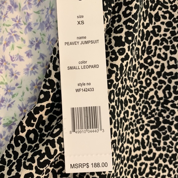 NWT W118 Walter Baker HW jumpsuit Peavey jumpsuit small leopard zippered front - Picture 5 of 10